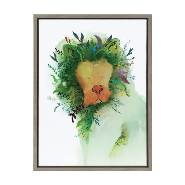 Kate & Laurel Sylvie Jungle King Framed Canvas By Faryn Hughes