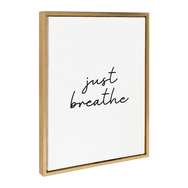 Kate & Laurel Sylvie Just Breathe BW Framed Canvas By The Creative Bunch Studio