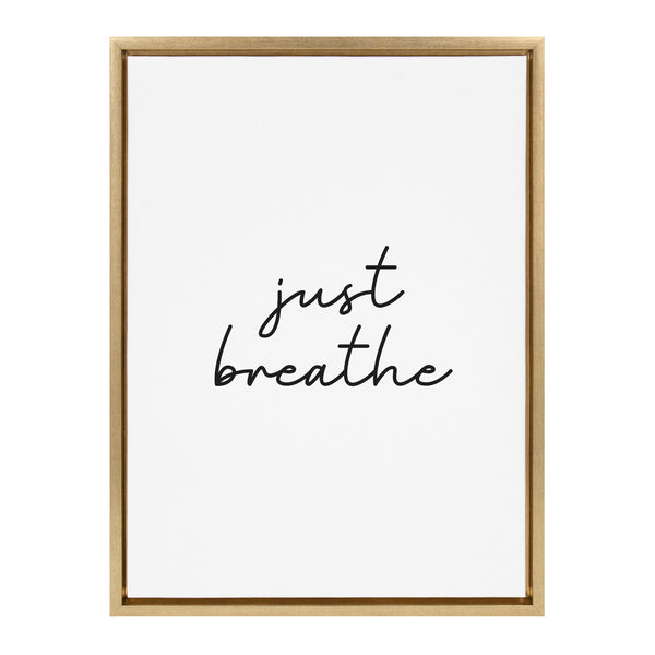 Kate & Laurel Sylvie Just Breathe BW Framed Canvas By The Creative Bunch Studio