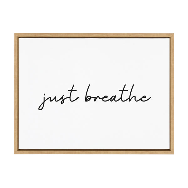 Kate & Laurel Sylvie Just Breathe Horizontal BW Framed Canvas By The Creative Bunch Studio