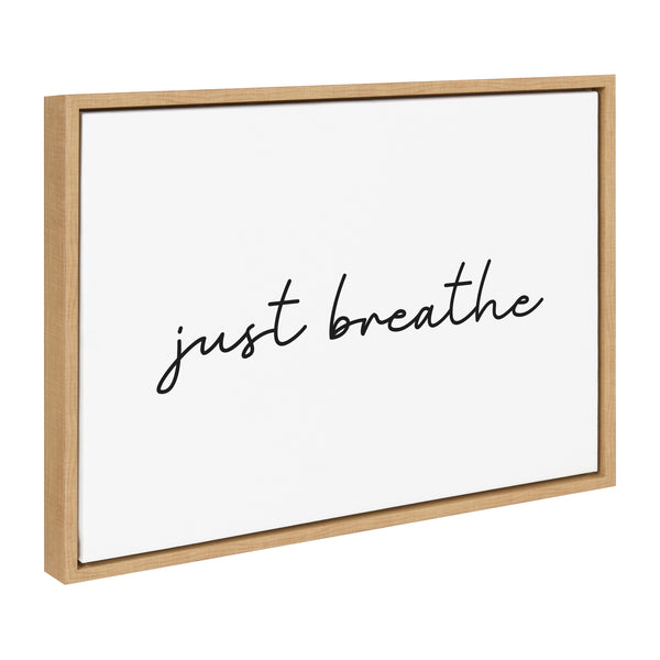 kate & laurel Sylvie Just Breathe Horizontal BW Framed Canvas by The Creative Bunch Studio