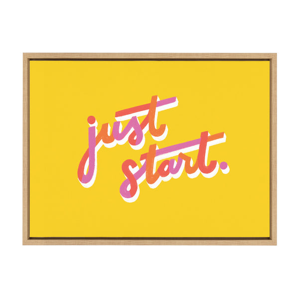 kate & laurel Sylvie Just Start Framed Canvas by Maria Filar