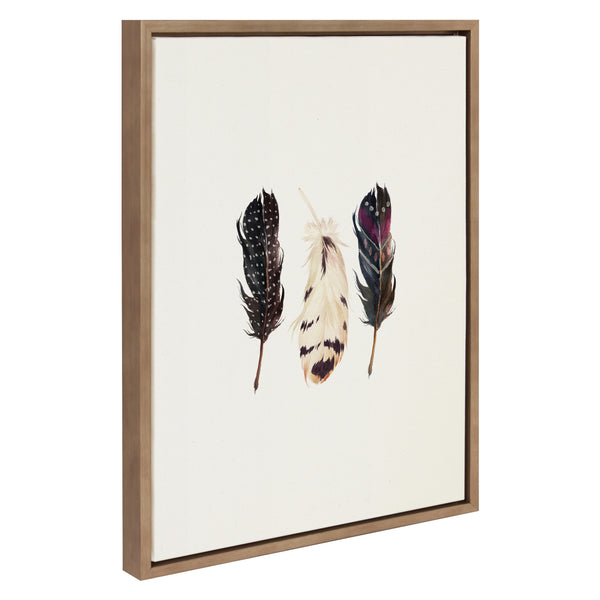 Kate & Laurel Sylvie Just Three Feathers Framed Canvas By Maja Mitrovic Of Makes My Day Happy