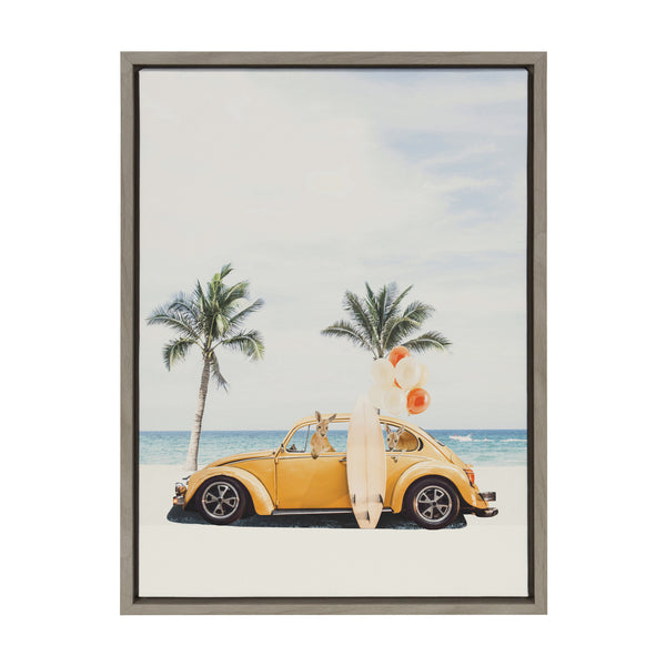 Kate & Laurel Sylvie Kangaroo Summer Adventures Framed Canvas By July Art Prints