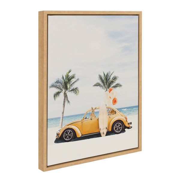 kate & laurel Sylvie Kangaroo Summer Adventures Framed Canvas by July Art Prints