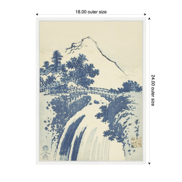Kate & Laurel Sylvie Katsushika Hokusai Landscape With Waterfall 1831 Framed Canvas By The Art Institute Of Chicago