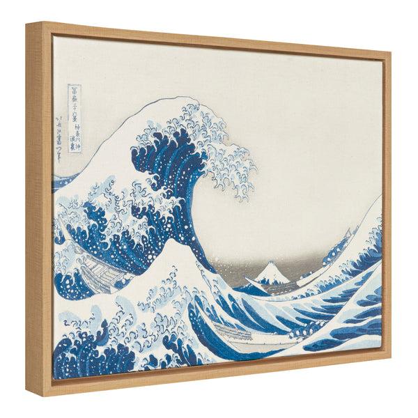 kate & laurel Sylvie Katsushika Hokusai Under the Wave off Kanagawa aka The Great Wave 1830 Framed Canvas by The Art Institute of Chicago