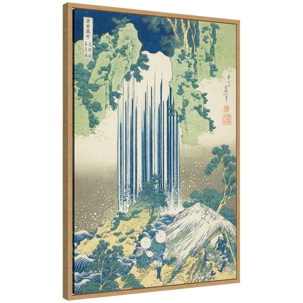 kate & laurel Sylvie Katsushika Hokusai Yoro Waterfall in Mino Province 1833 Framed Canvas by The Art Institute of Chicago
