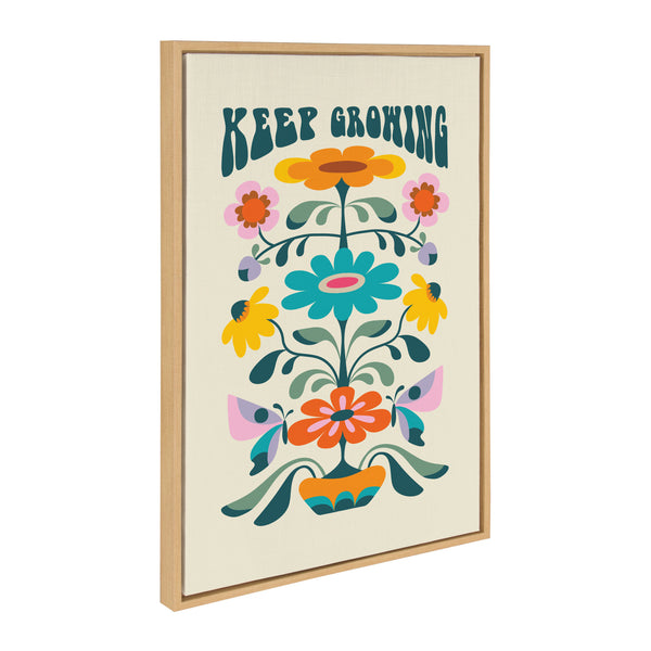 Kate & Laurel Sylvie Keep Growing Framed Canvas By Rachel Lee Of My Dream Wall
