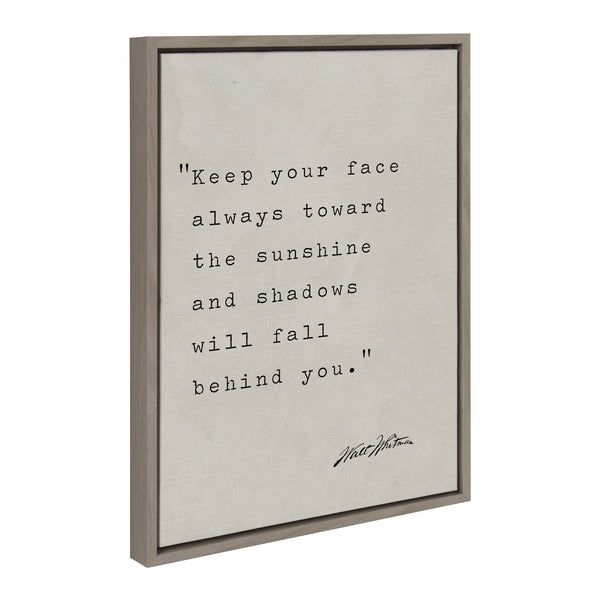 Kate & Laurel Sylvie Keep Your Face Walt Whitman Framed Canvas By Saint And Sailor Studios