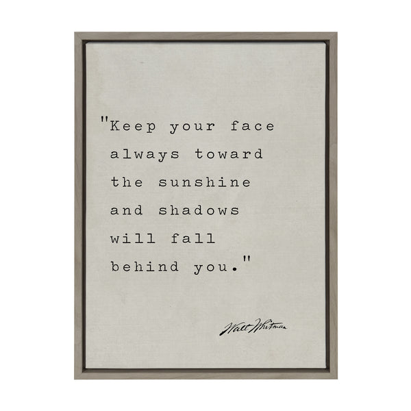 Kate & Laurel Sylvie Keep Your Face Walt Whitman Framed Canvas By Saint And Sailor Studios