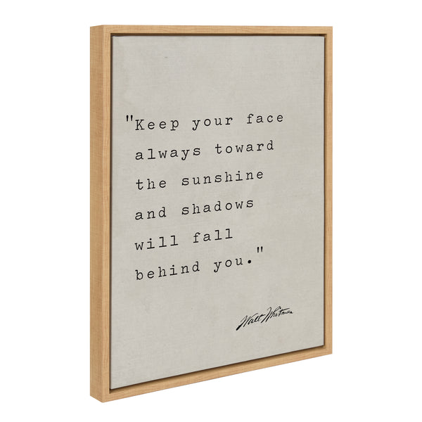 kate & laurel Sylvie Keep Your Face Walt Whitman Framed Canvas by Saint and Sailor Studios