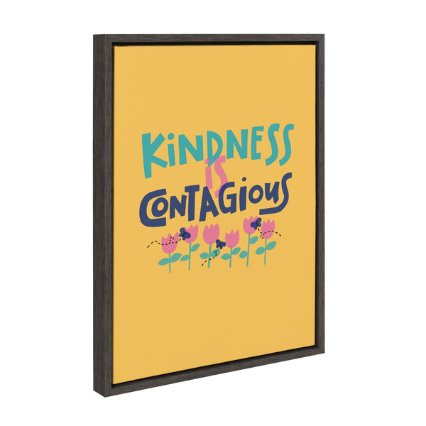 Kate & Laurel Sylvie Kindness Is Contagious Framed Canvas By Jenn Van Wyk Of Jenn Pens It All