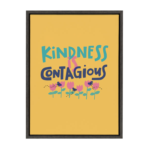 kate & laurel Sylvie Kindness Is Contagious Framed Canvas by Jenn Van Wyk of Jenn Pens it All