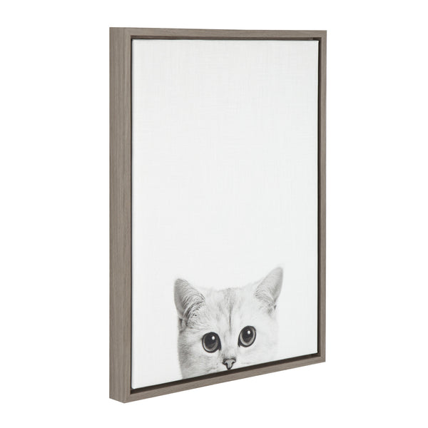 Kate & Laurel Sylvie Kitty Framed Canvas By Simon Te Of Tai Prints