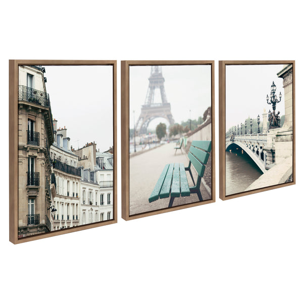 Kate & Laurel Sylvie L Hotel Paris Eiffel Tower Europe Travel And Pont Alexandre III Framed Canvas By Caroline Mint