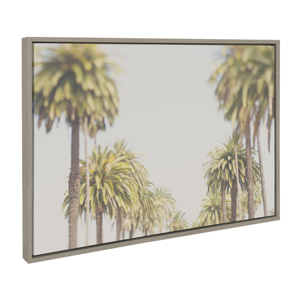 Kate & Laurel Sylvie LA California Palm Trees Framed Canvas By Laura Evans