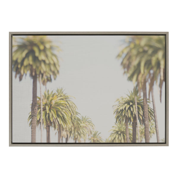 kate & laurel Sylvie LA California Palm Trees Framed Canvas by Laura Evans