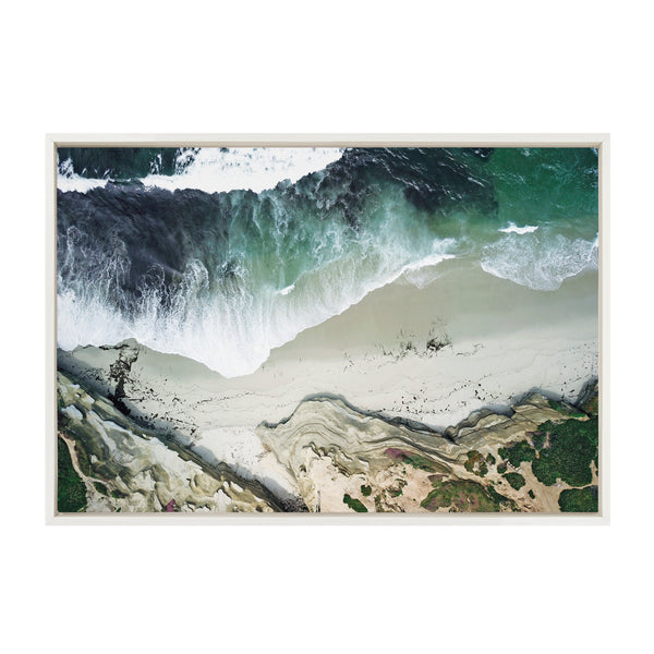 Kate & Laurel Sylvie La Jolla Curves Framed Canvas By Rachel Bolgov