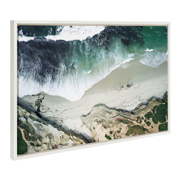Kate & Laurel Sylvie La Jolla Curves Framed Canvas By Rachel Bolgov