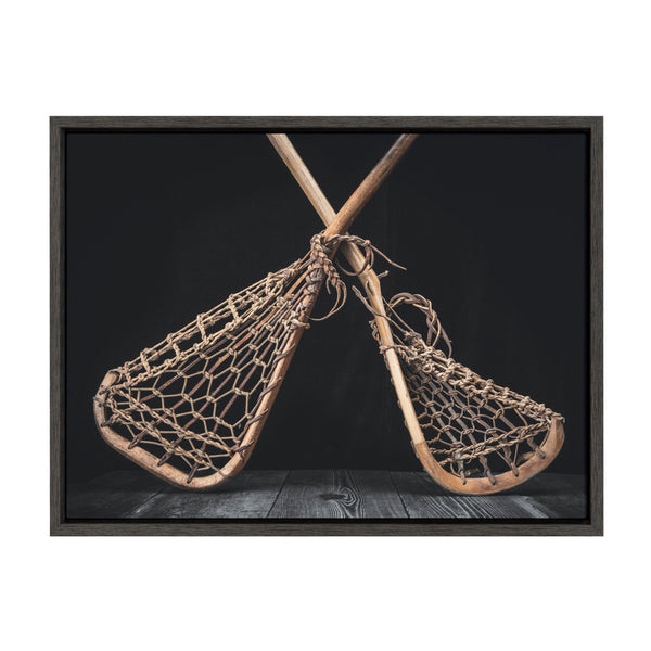 kate & laurel Sylvie Lacrosse Sticks Framed Canvas by Shawn St. Peter