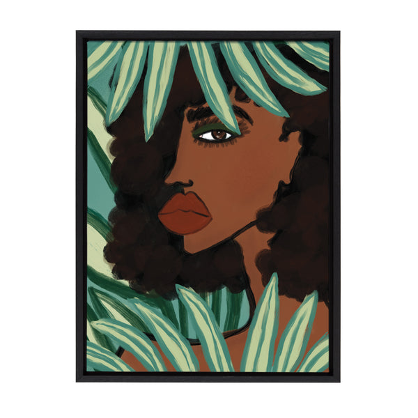 Kate & Laurel Sylvie Lady In The Jungle Framed Canvas By Kendra Dandy Of Bouffants And Broken Hearts