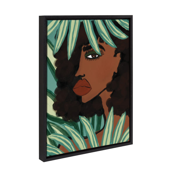 Kate & Laurel Sylvie Lady In The Jungle Framed Canvas By Kendra Dandy Of Bouffants And Broken Hearts