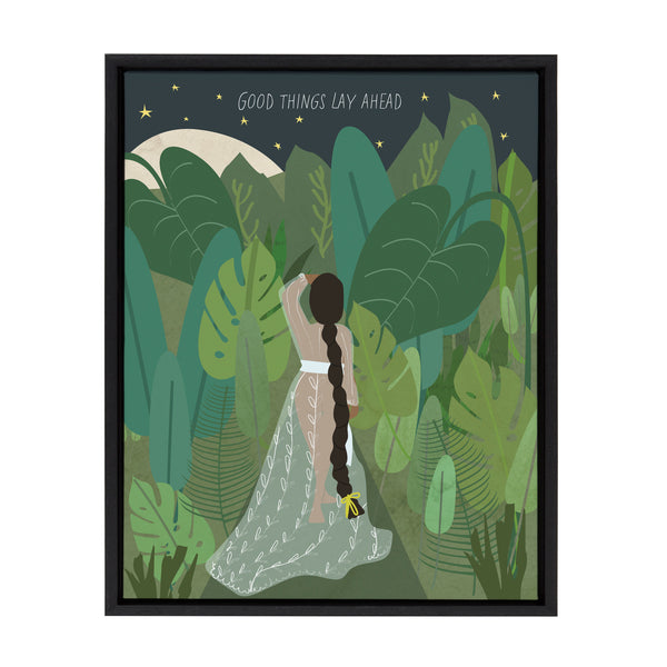 kate & laurel Sylvie Lady of the Forest Framed Canvas by Queenbe Monyei