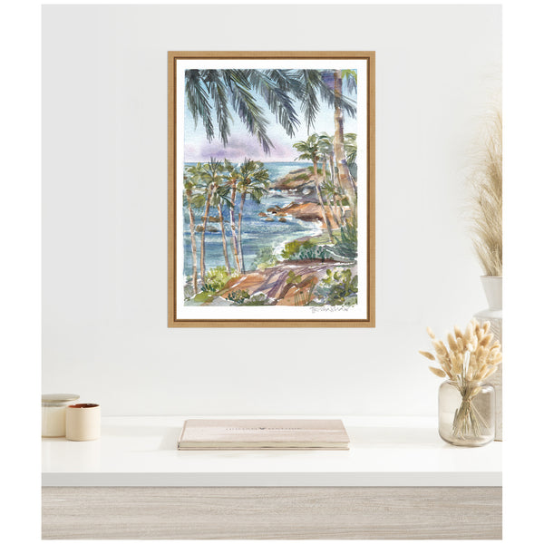 Kate & Laurel Sylvie Laguna Beach California Scene Framed Canvas By Patricia Shaw