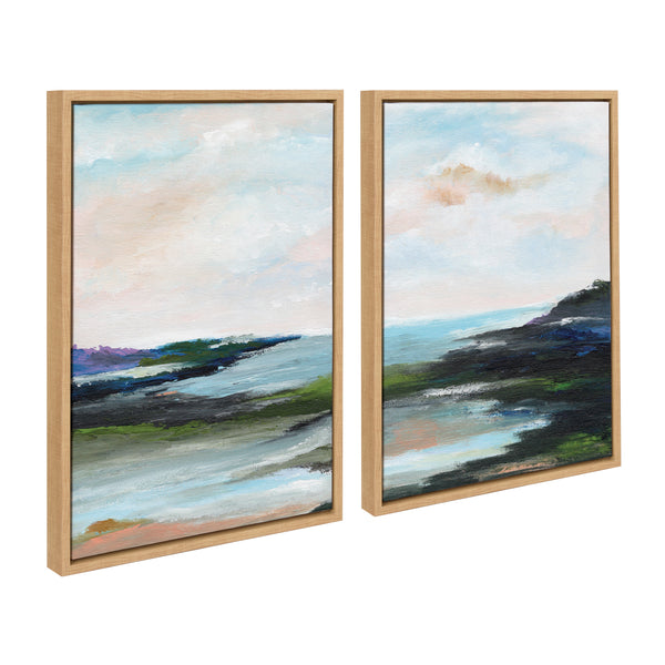 kate & laurel Sylvie Lake Huron l and II Framed Canvas Art Set by Nikita Jariwala