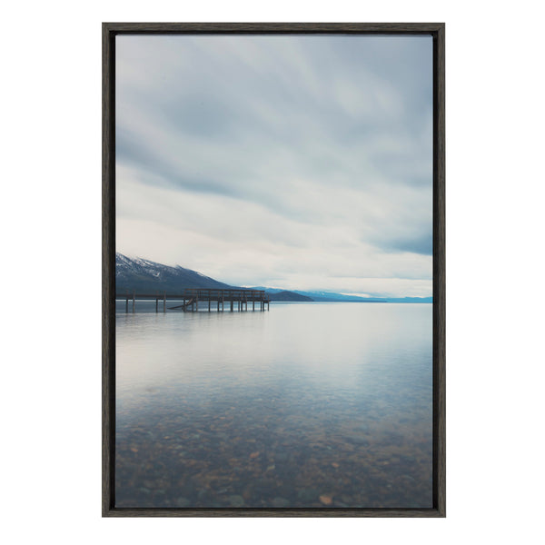 kate & laurel Sylvie Lake Tahoe Reflections Framed Canvas by Laura Evans