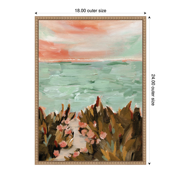 Kate & Laurel Sylvie Landscape 02 Beach Framed Canvas By Annie Quigley
