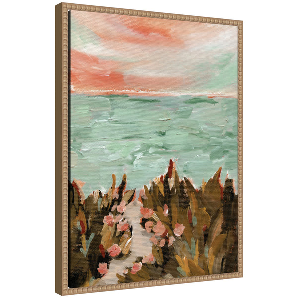 kate & laurel Sylvie Landscape 02 Beach Framed Canvas by Annie Quigley