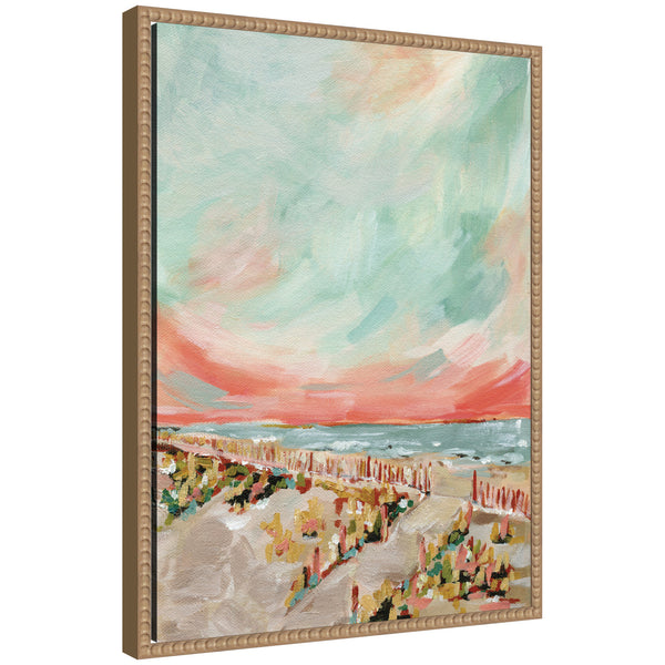 Kate & Laurel Sylvie Landscape 03 Beach Framed Canvas By Annie Quigley