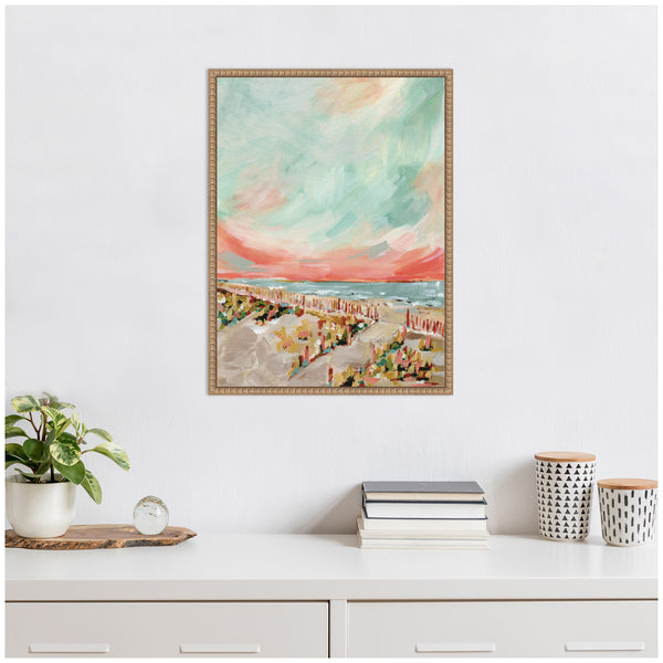 Kate & Laurel Sylvie Landscape 03 Beach Framed Canvas By Annie Quigley