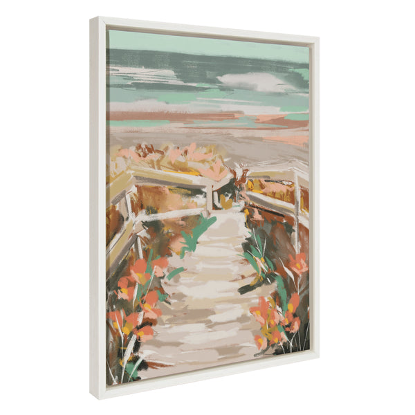 Kate & Laurel Sylvie Landscape 08 Beach Framed Canvas By Annie Quigley