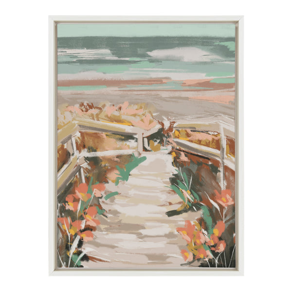 Kate & Laurel Sylvie Landscape 08 Beach Framed Canvas By Annie Quigley