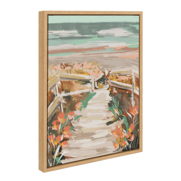 kate & laurel Sylvie Landscape 08 Beach Framed Canvas by Annie Quigley