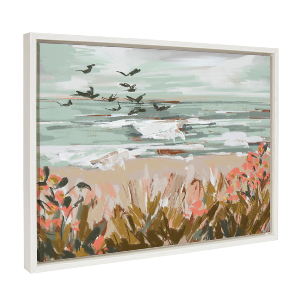 Kate & Laurel Sylvie Landscape 09 Beach Framed Canvas By Annie Quigley