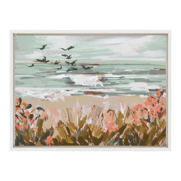 Kate & Laurel Sylvie Landscape 09 Beach Framed Canvas By Annie Quigley