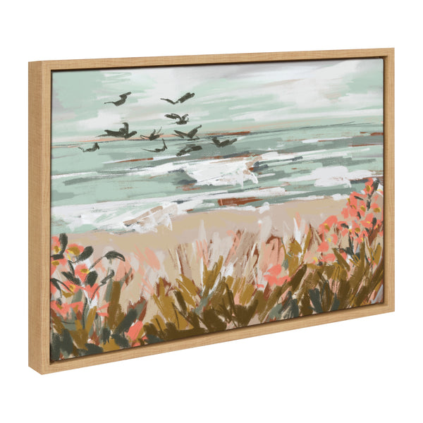 kate & laurel Sylvie Landscape 09 Beach Framed Canvas by Annie Quigley