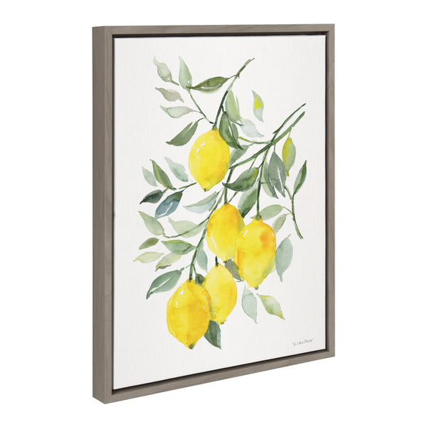 Kate & Laurel Sylvie Lemon Citrus Framed Canvas By Patricia Shaw