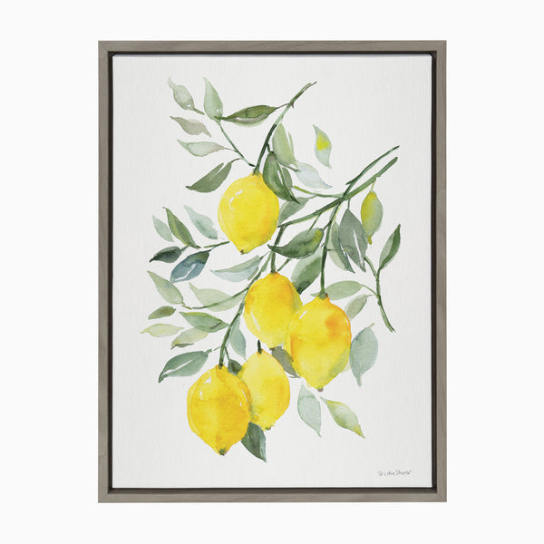kate & laurel Sylvie Lemon Citrus Framed Canvas by Patricia Shaw