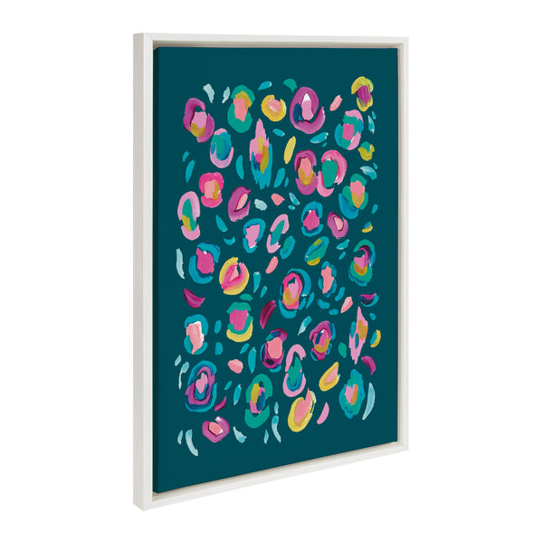 Kate & Laurel Sylvie Leopard 3 Feather Four And 800 Folk Cactus V2 Framed Canvas By Jessi Raulet Of Ettavee