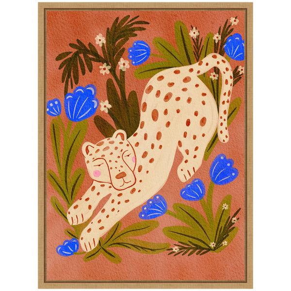Kate & Laurel Sylvie Leopard In Moroccan Forest Framed Canvas By Nikita Jariwala