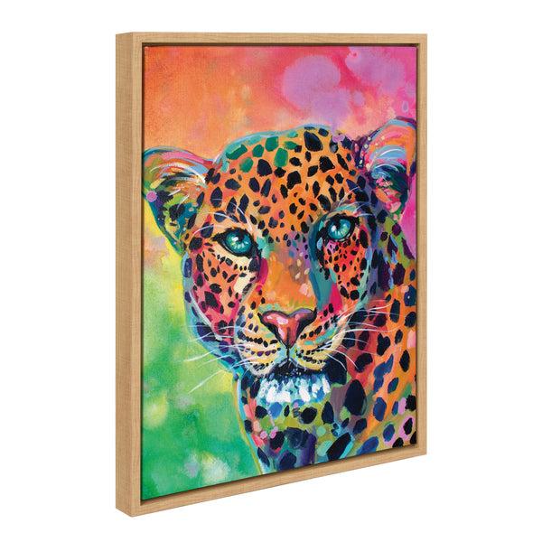 Kate & Laurel Sylvie Leopard Magic Framed Canvas By Rachel Christopoulos
