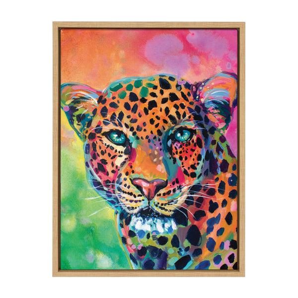 Kate & Laurel Sylvie Leopard Magic Framed Canvas By Rachel Christopoulos