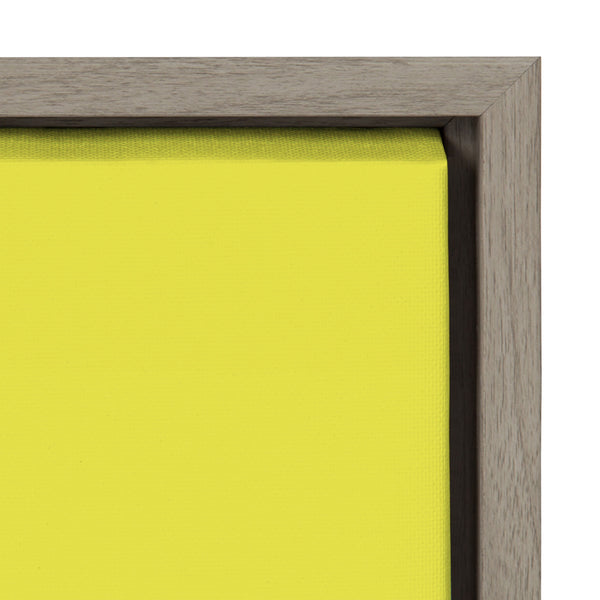 Kate & Laurel Sylvie Less I Care Happier I Am In Yellow And Pink Framed Canvas By Apricot And Birch