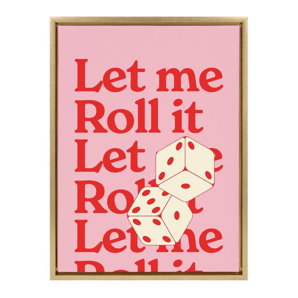 Kate & Laurel Sylvie Let Me Roll It Pink Red Framed Canvas By Alli Standefer