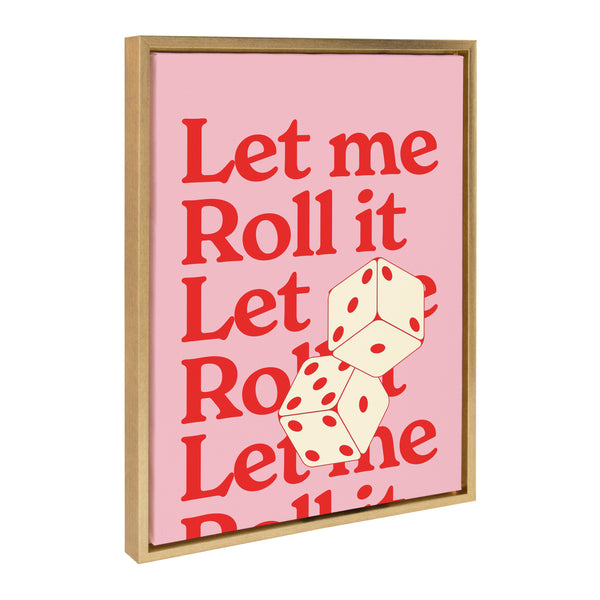 kate & laurel Sylvie Let Me Roll It Pink Red Framed Canvas by Alli Standefer